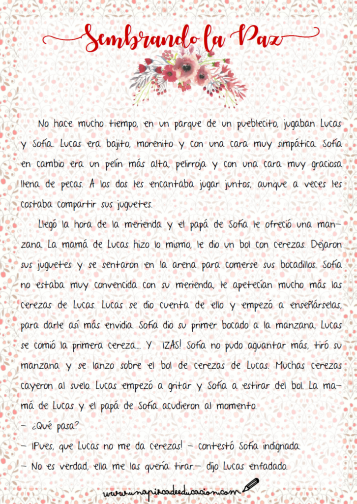 cuento para trabajar el día de la paz