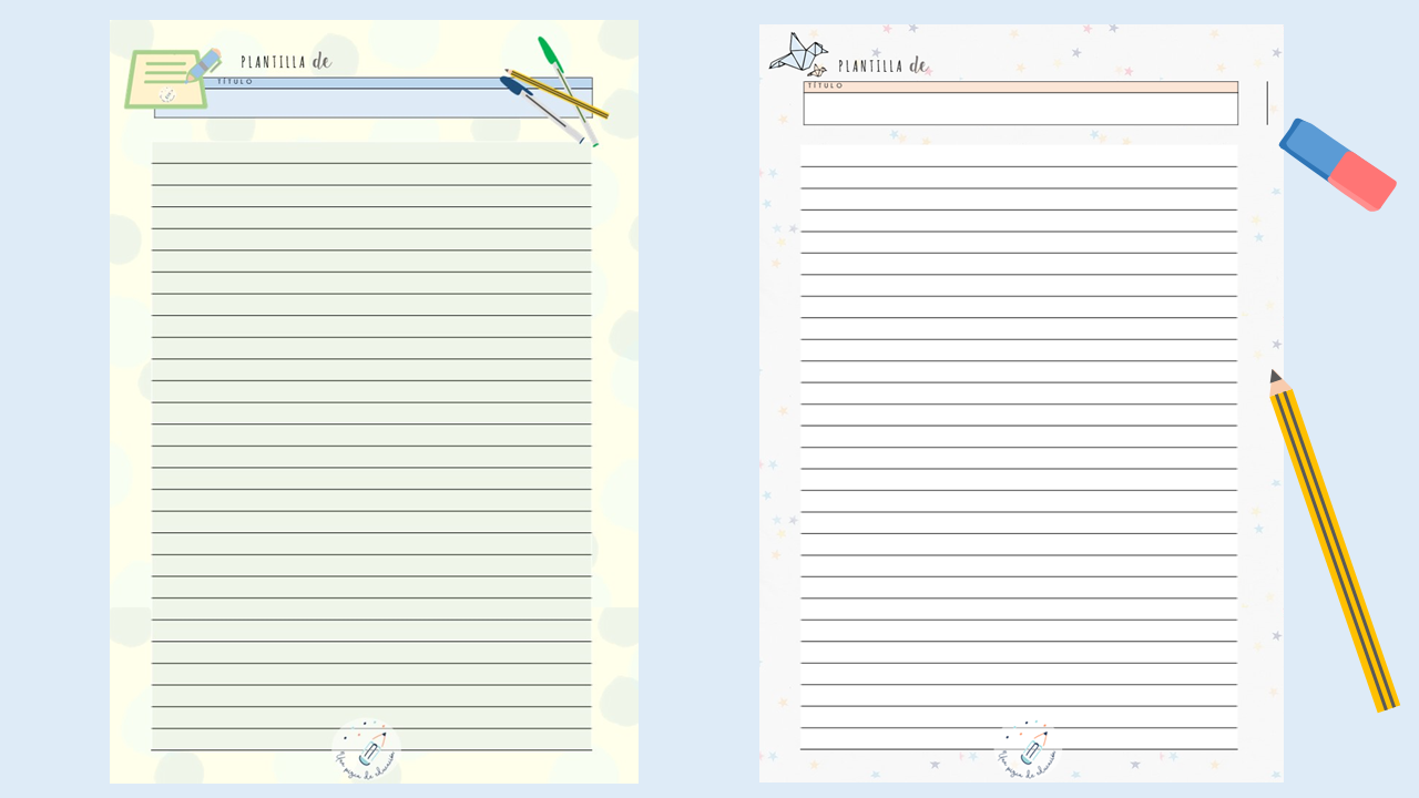 plantilla para escribir en folio blanco