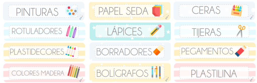 etiquetas material
