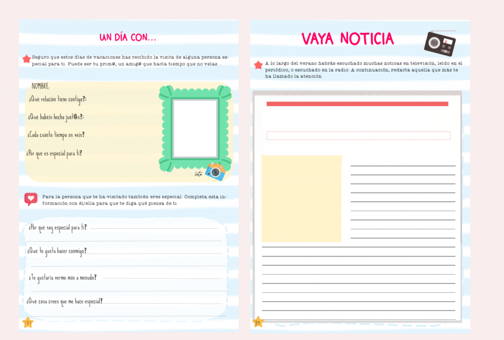 cuaderno vacaciones