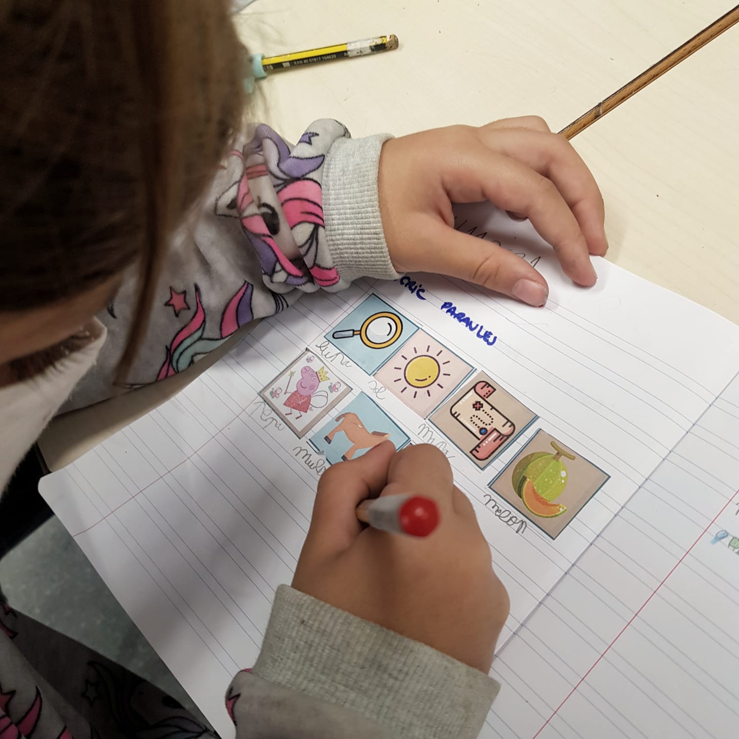 escritura primeras palabras