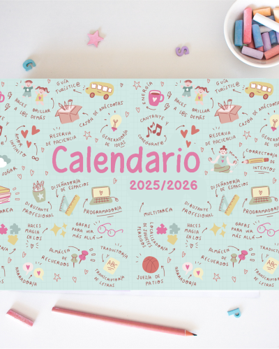 Calendario- planning DESCARGABLE 2025/2026 - Castellano