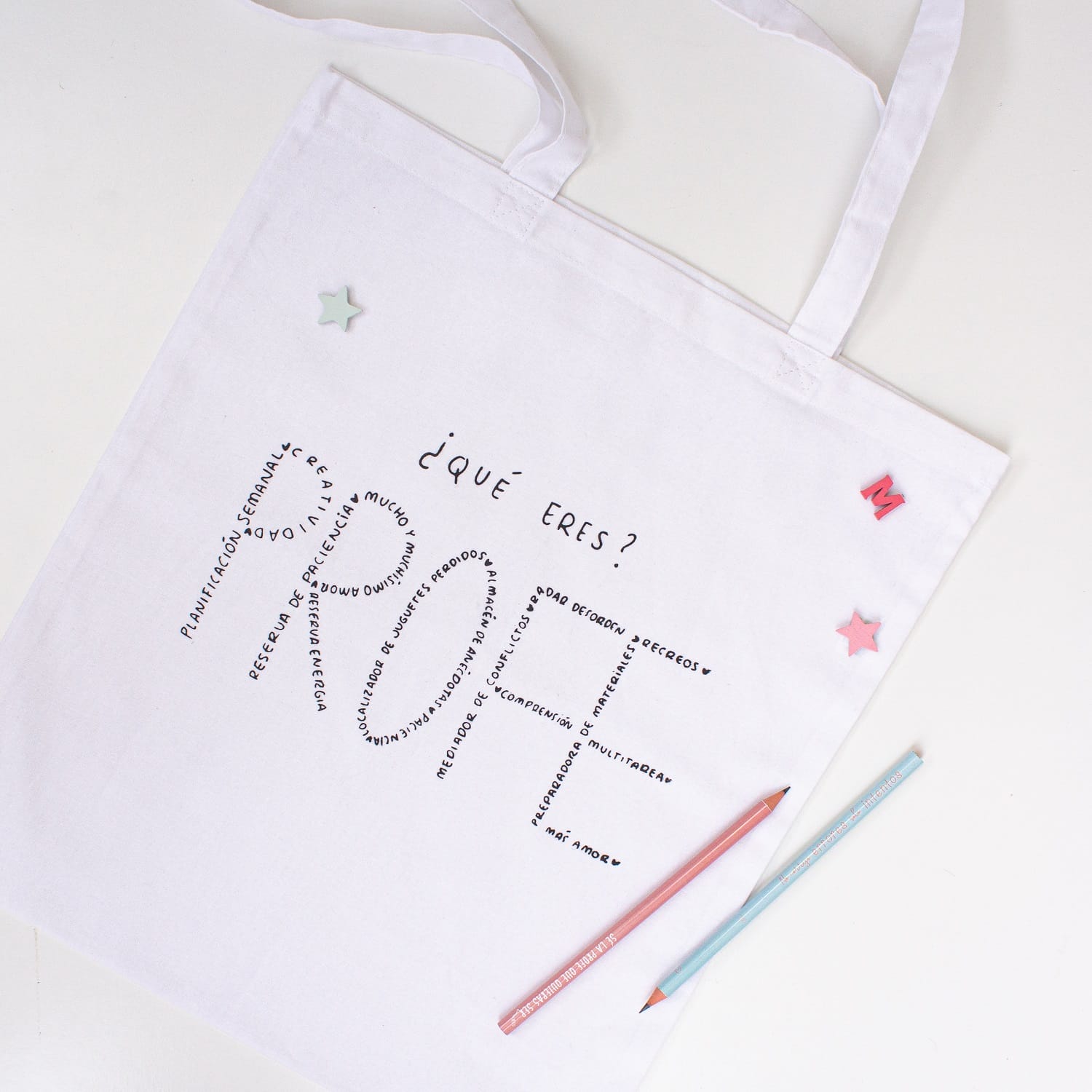 BOLSO - ¿Qué eres? PROFE  (blanco)