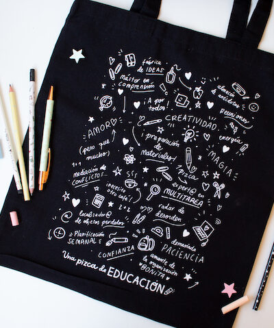 bolso de tela para profes