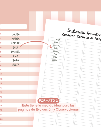 Listados editables cuaderno MAESTRA