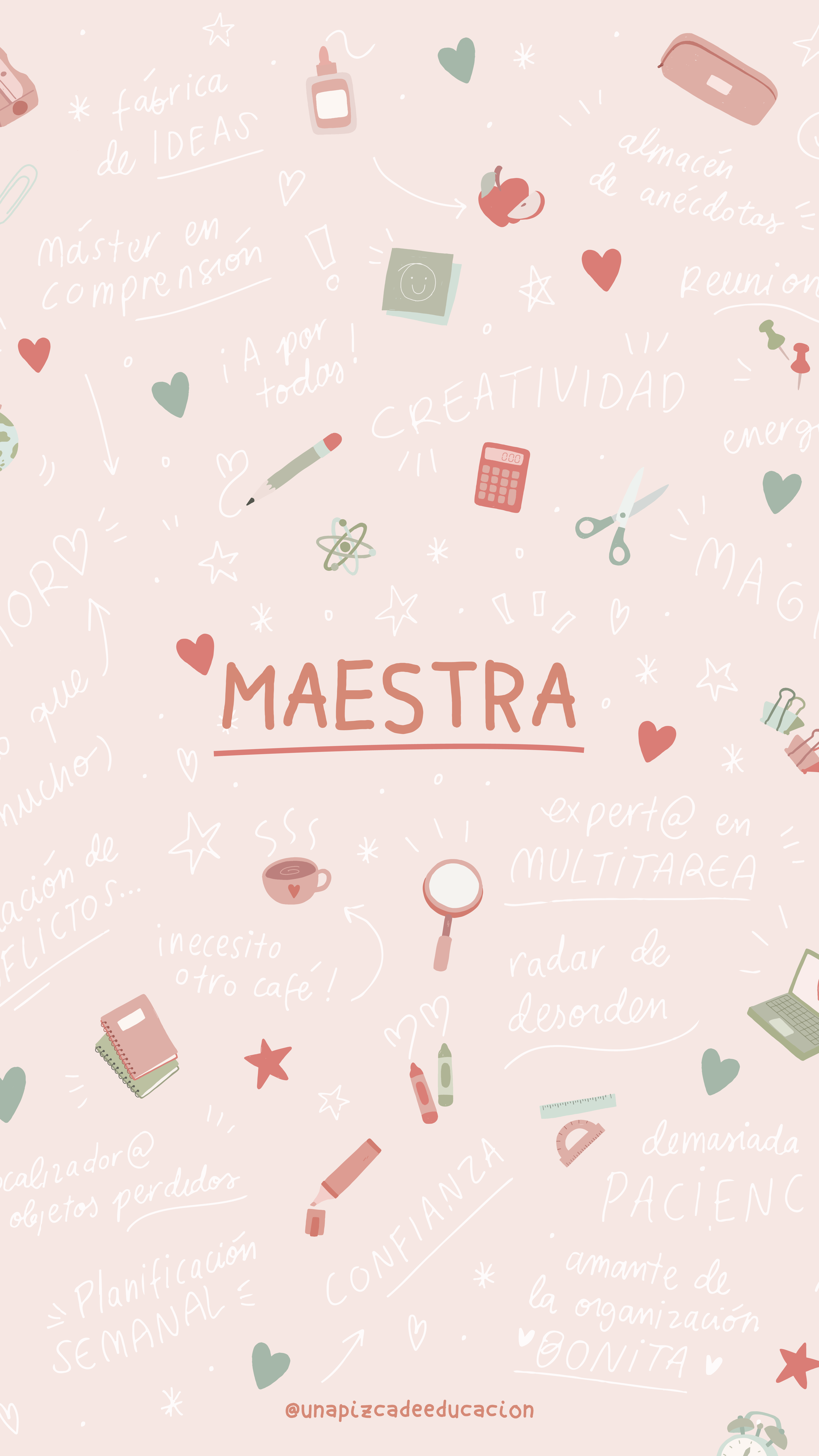 Fondo maestra móvil rosa