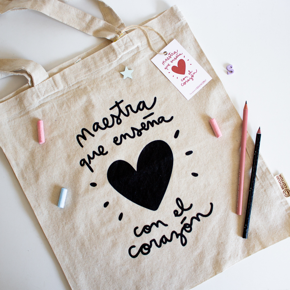 Bolso beige y negro  MAESTRA QUE ENSEÑA CON CORAZÓN