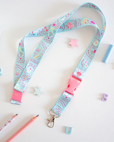 lanyard turquesa para maestras