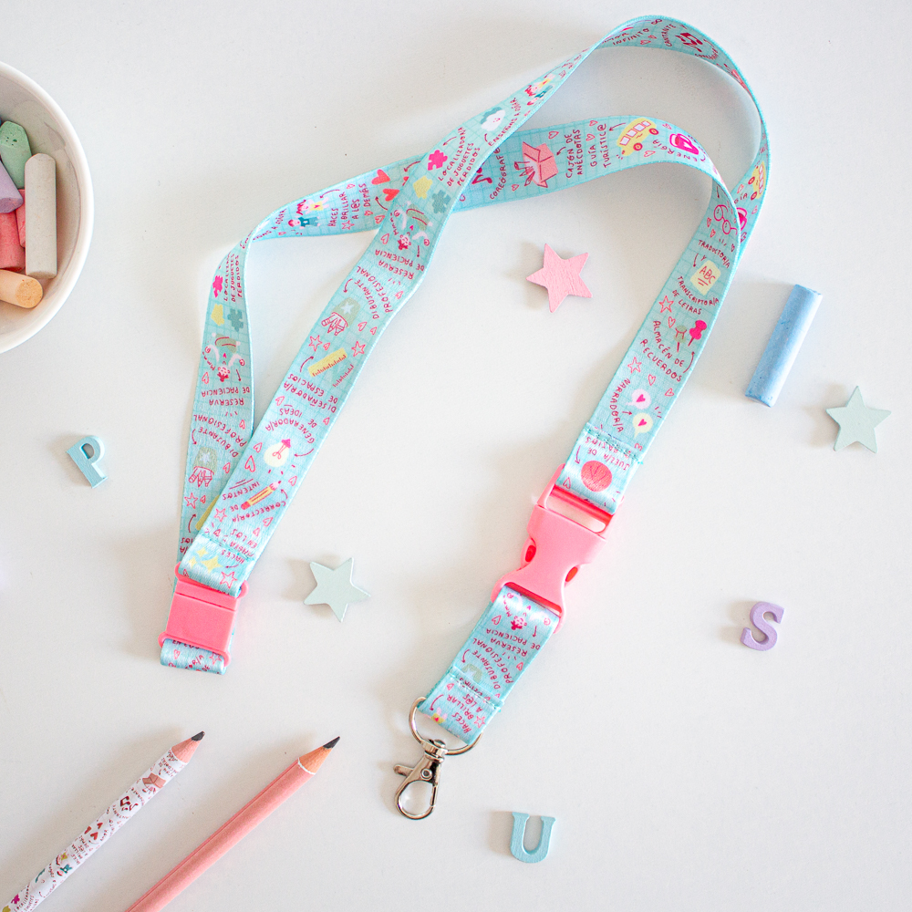 lanyard turquesa para maestras