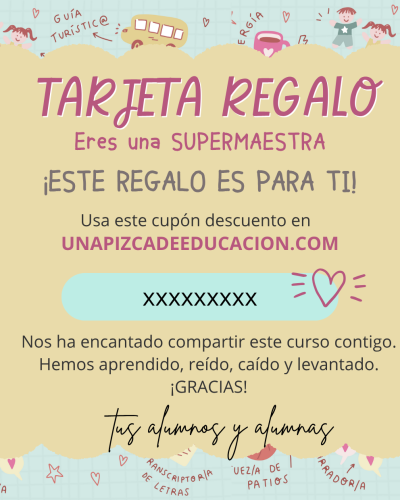 tarjeta regalo para maestras