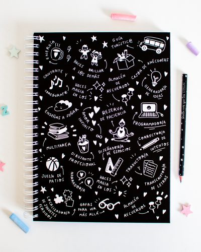 libreta negra cosas de cole