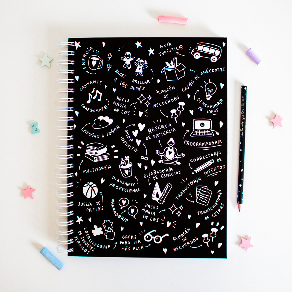 libreta negra cosas de cole