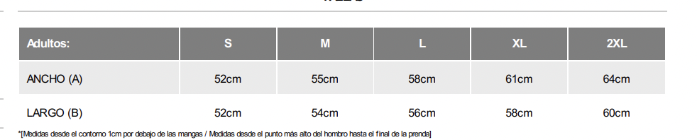 medidas talla camiseta blanca corazón