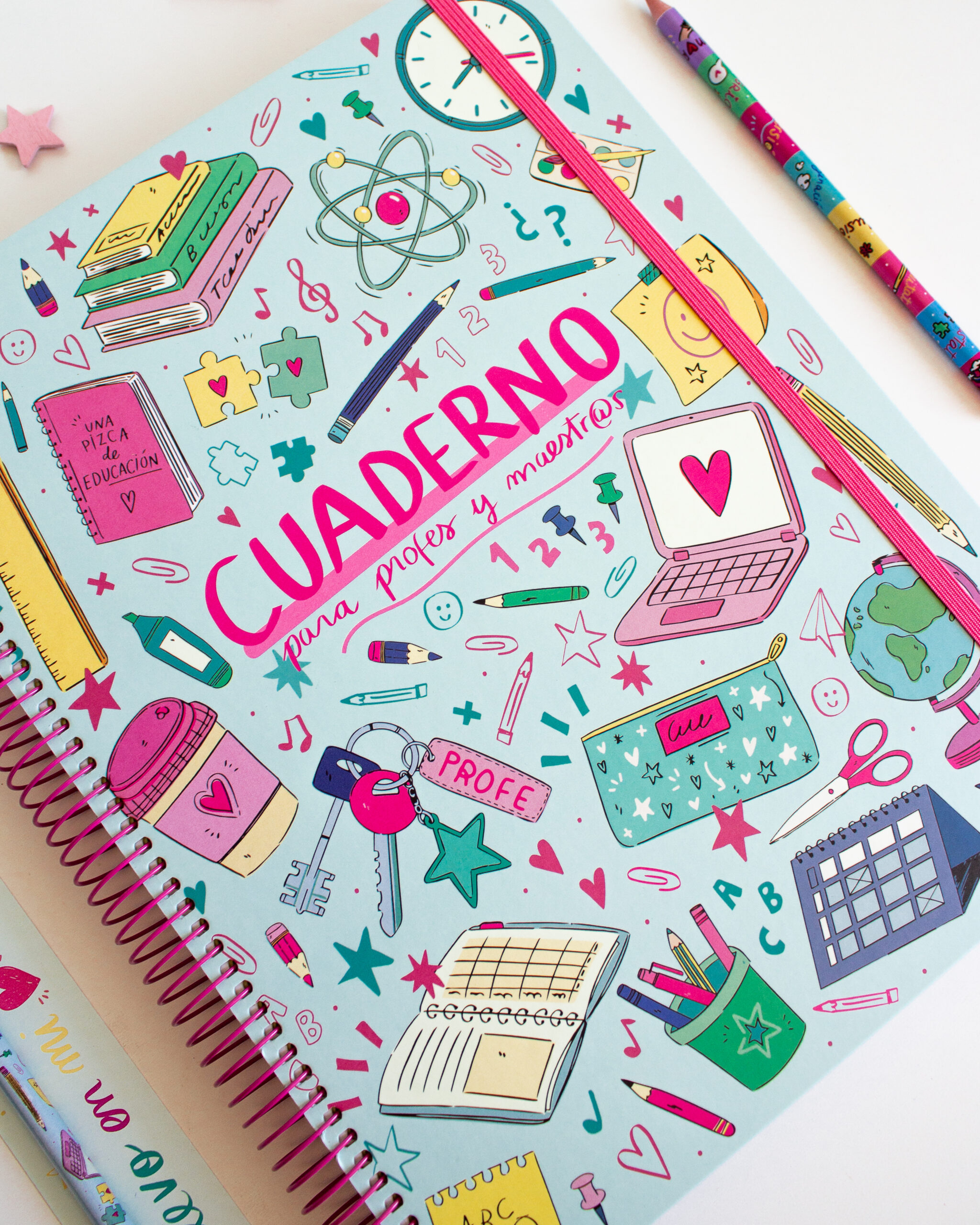cuaderno turquesa maestra