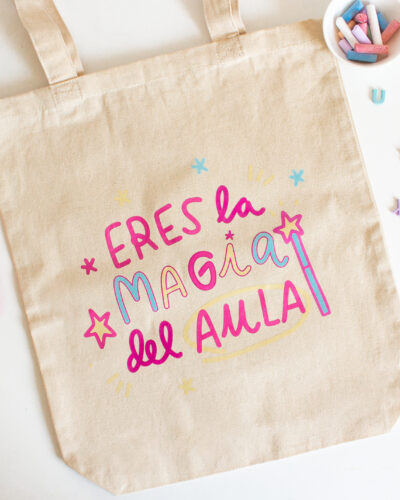 bolso tela eres la magia del aula
