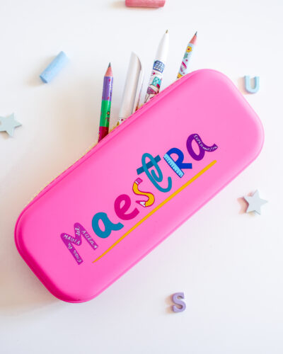 estuche maestra rosa