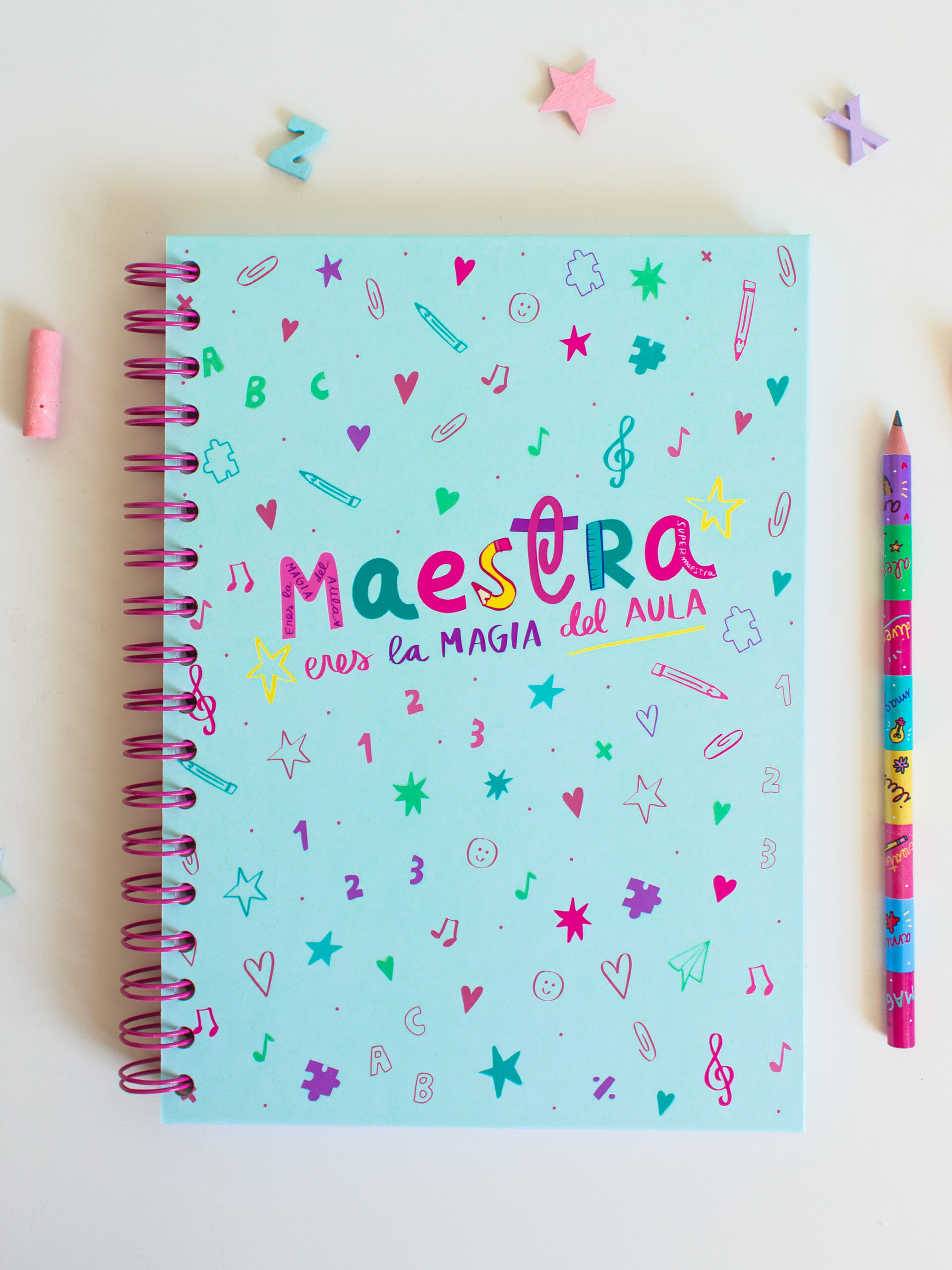libreta maestra turquesa