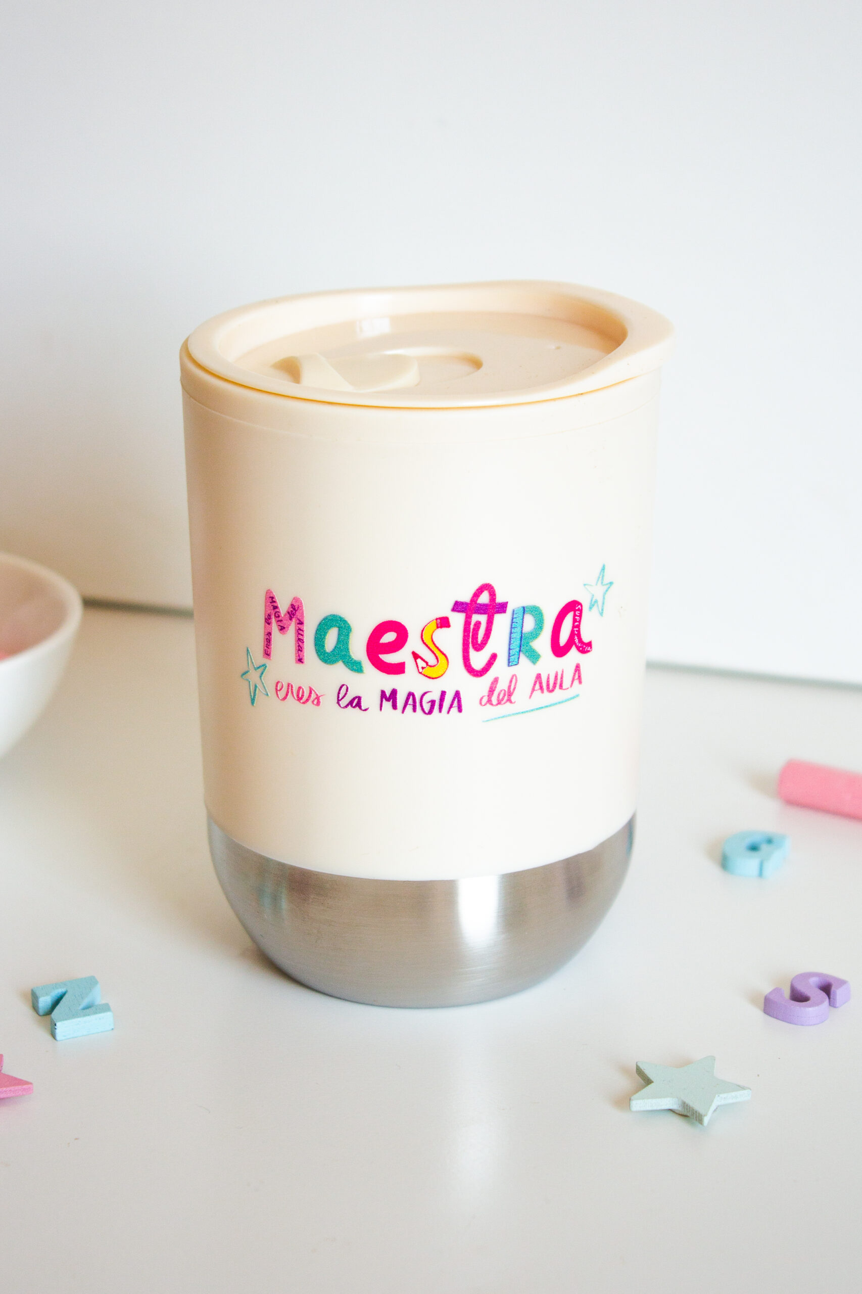 taza plástica maestra