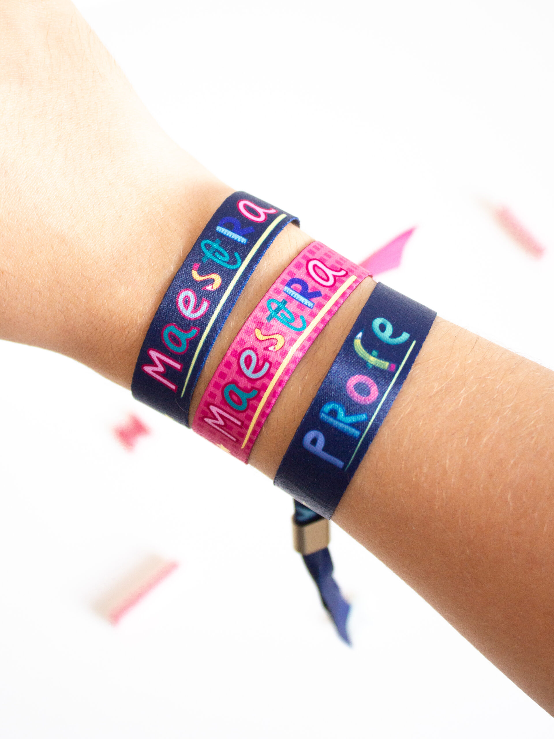 Pulsera tela PROFE color marino - Imagen 5