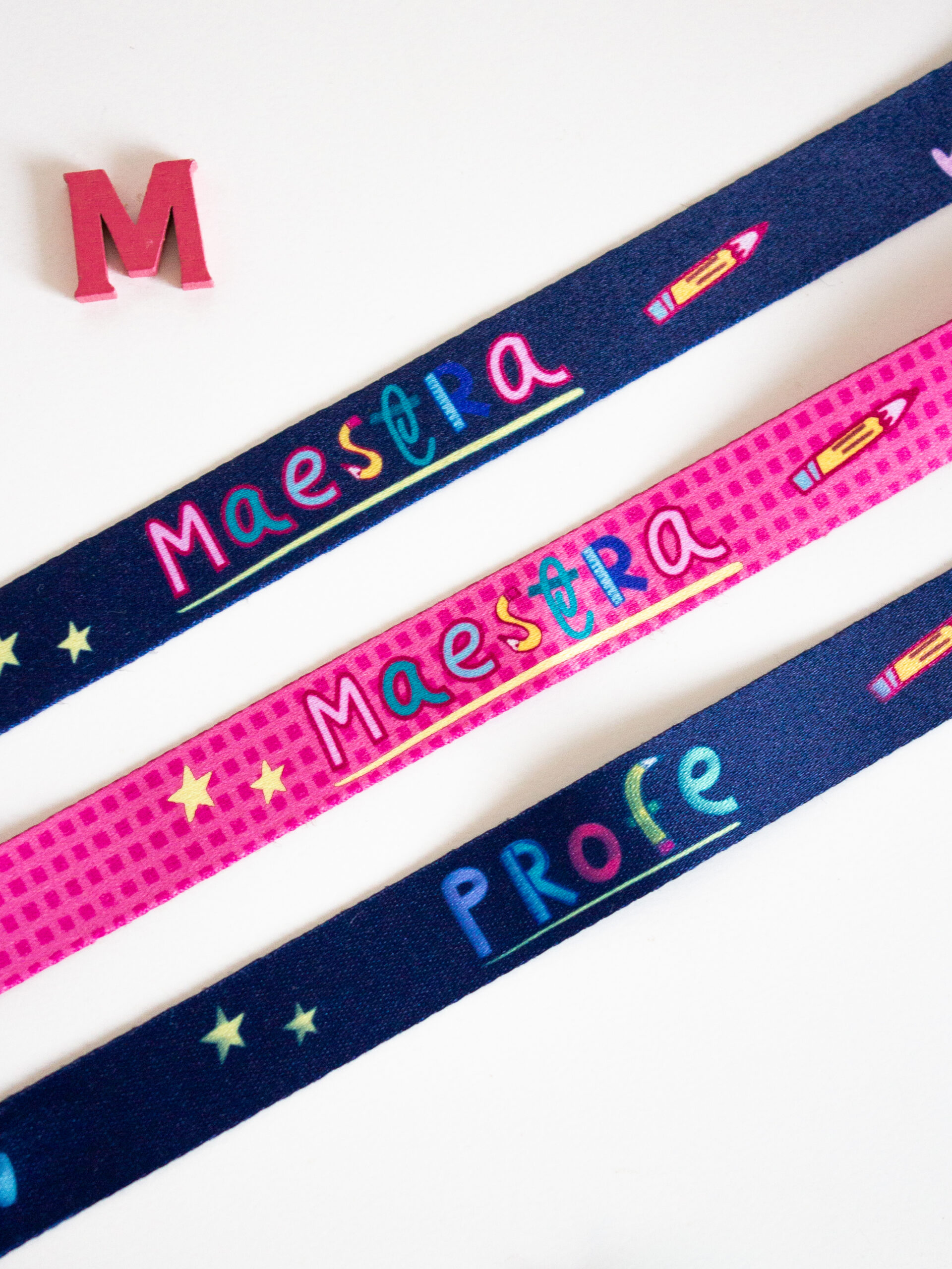 Pulsera tela PROFE color marino - Imagen 2