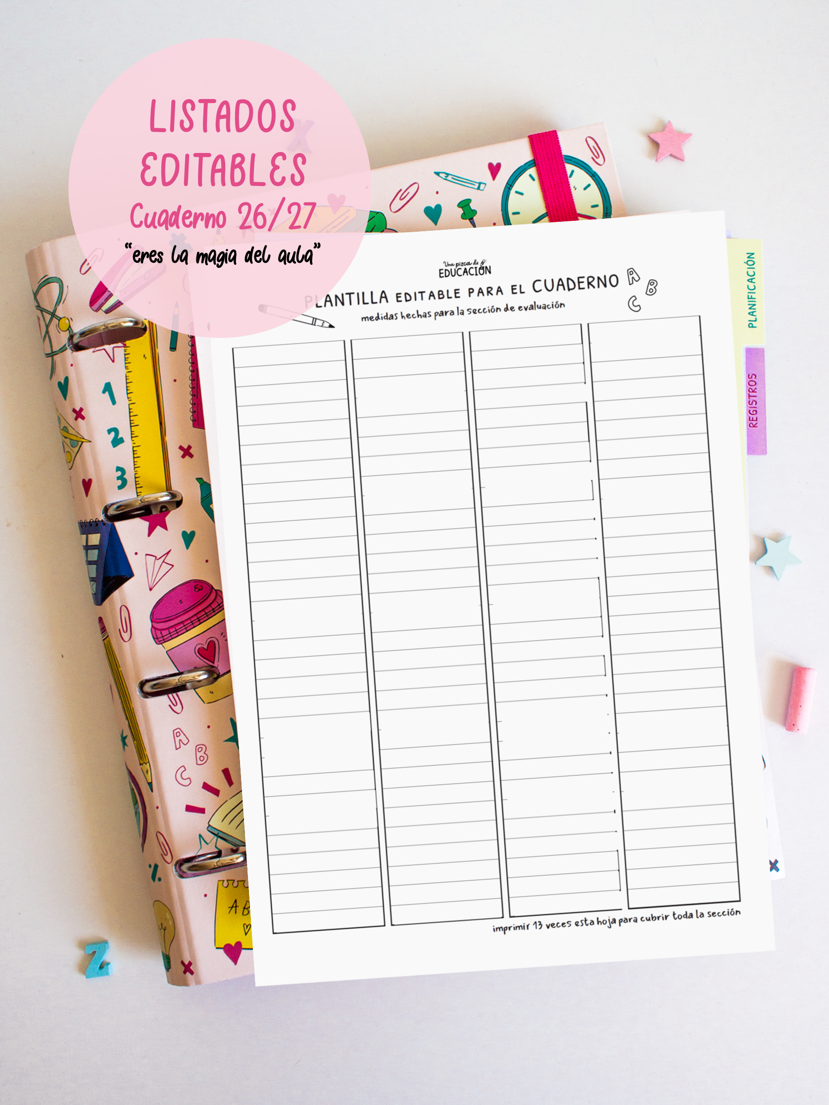 Listados editables cuaderno 26/27 