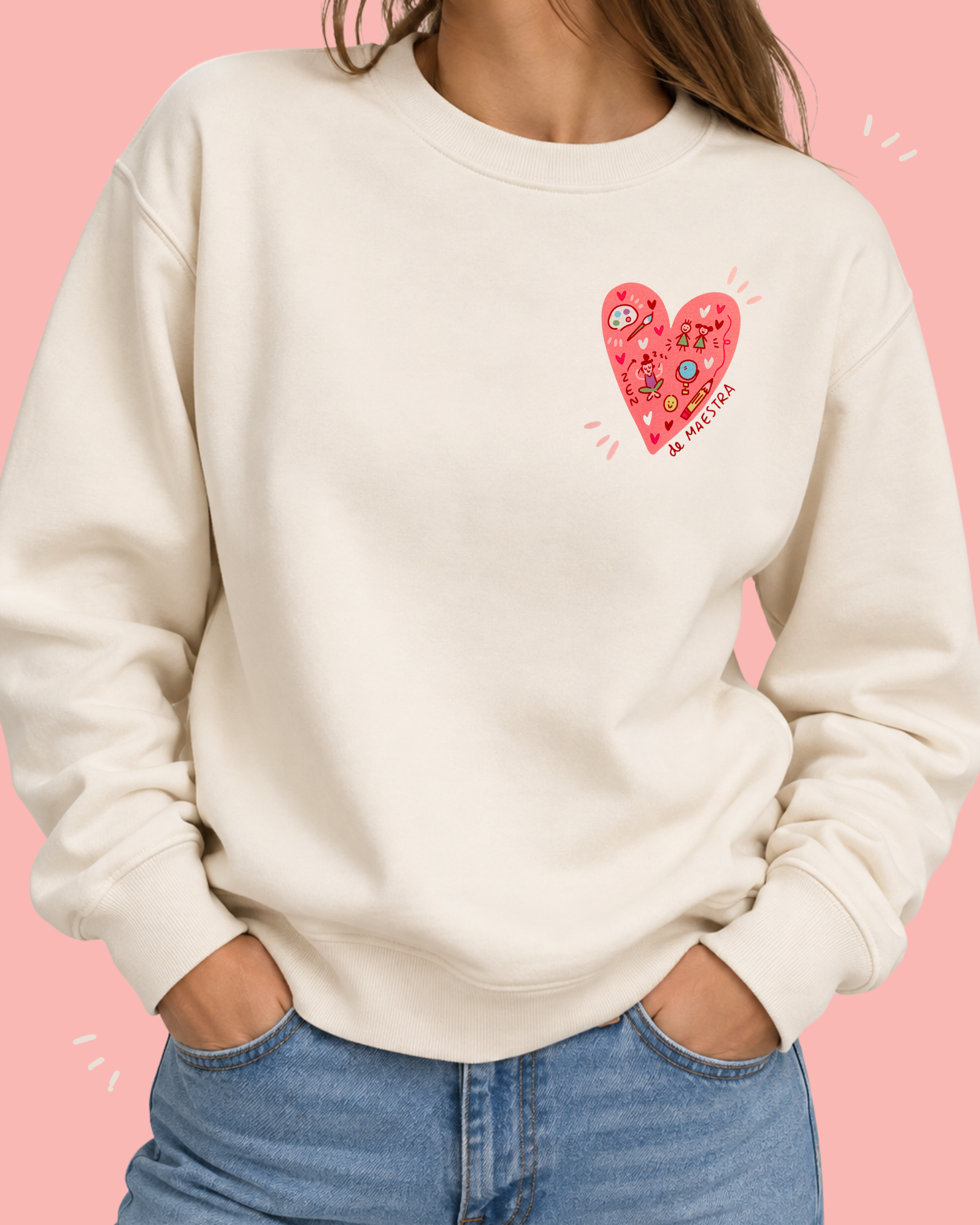 sudadera de qué está hecho el corazón de una maestra